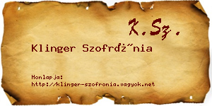 Klinger Szofrónia névjegykártya